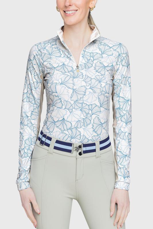 Kastel Blue Poppies L/S Top - Blue Floral