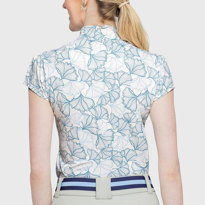 Kastel Blue Poppies Cap Sleeve Top - Blue Floral