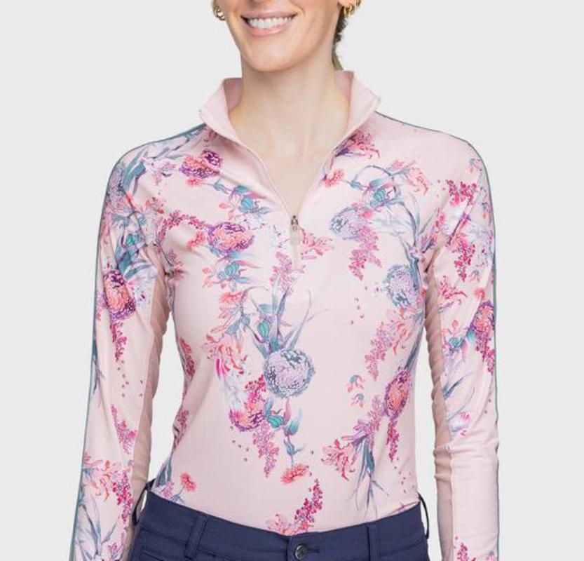 Kastel Tea Garden L/S Top - Pink Seafoam