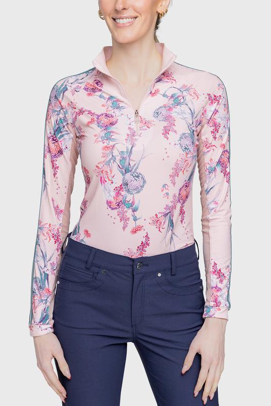 Kastel Tea Garden L/S Top - Pink Seafoam