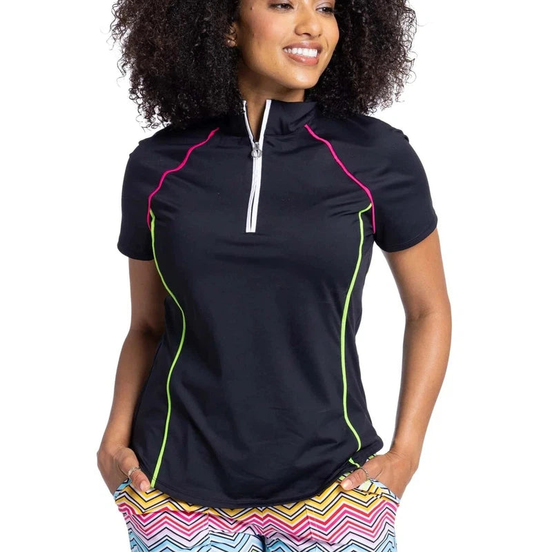 Kinona Women's Short Sleeve Golf Polo - Black – Open Court