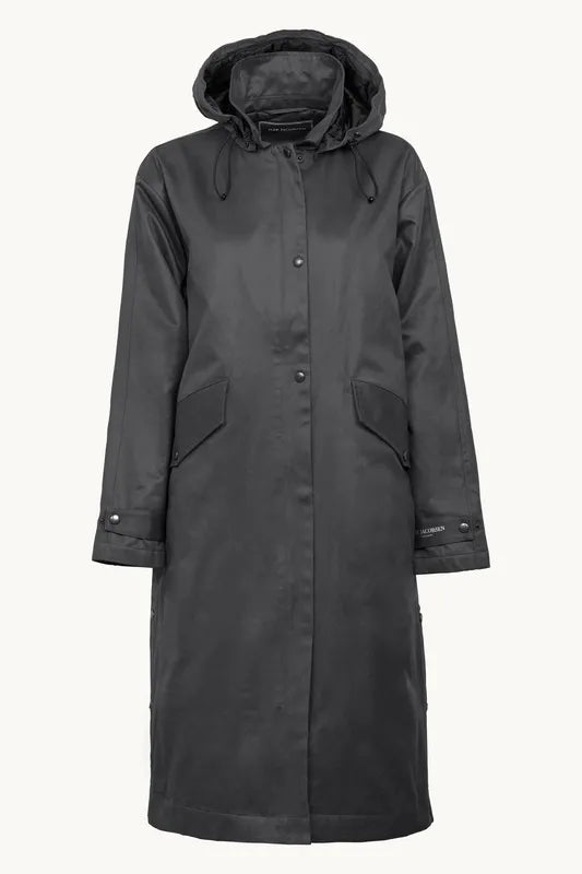 Ilse Jacobsen Waxed Padded Coat - Dark Brown/Check