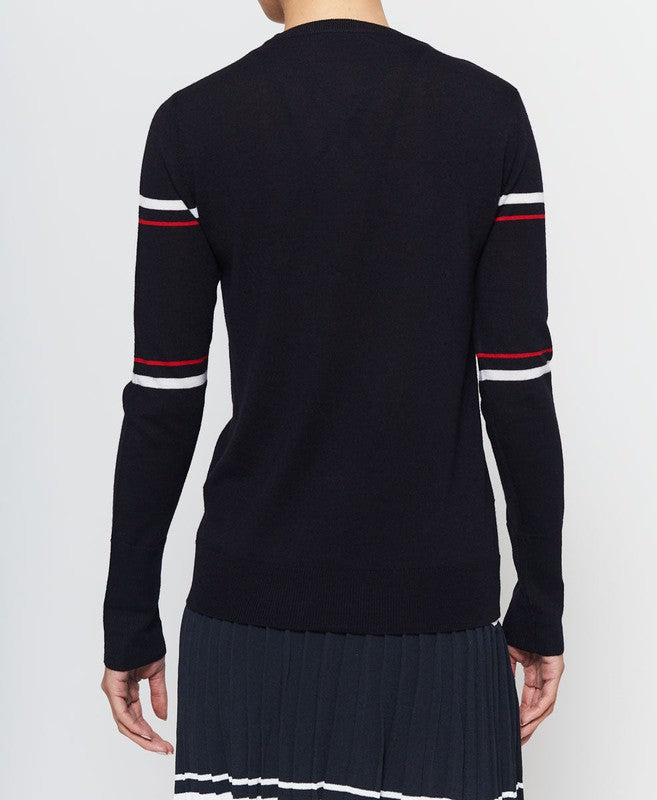 L'Etoile Racquet Sweater - Navy/Red