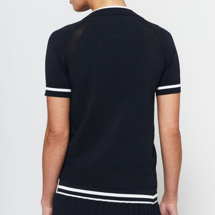 L'Etoile Jersey S/S Polo - Navy/White