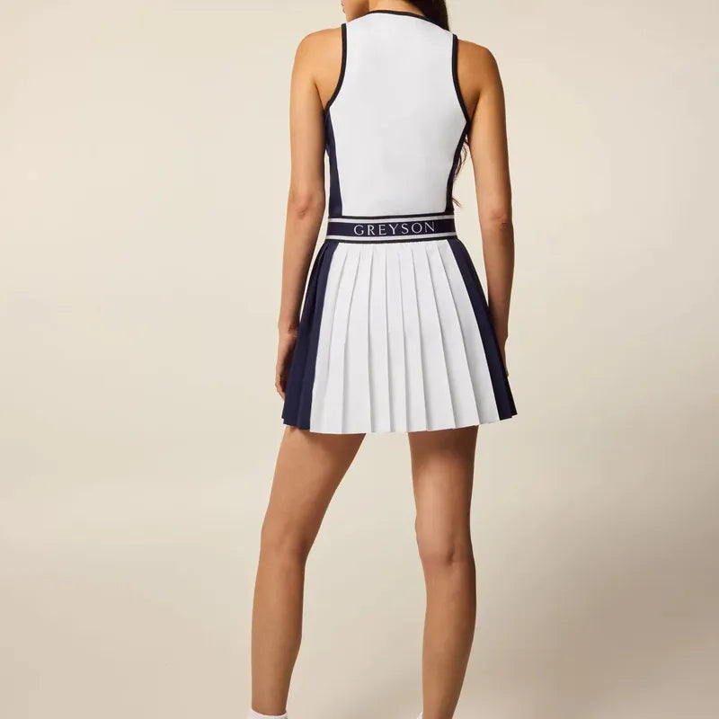 Greyson Colour Block Leo Dress - Navy/White