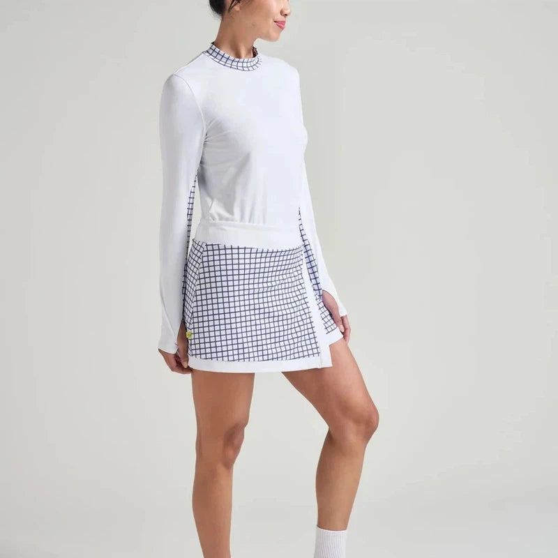 L'Oeuf Poché Mod Wrap Skort - Navy/Check