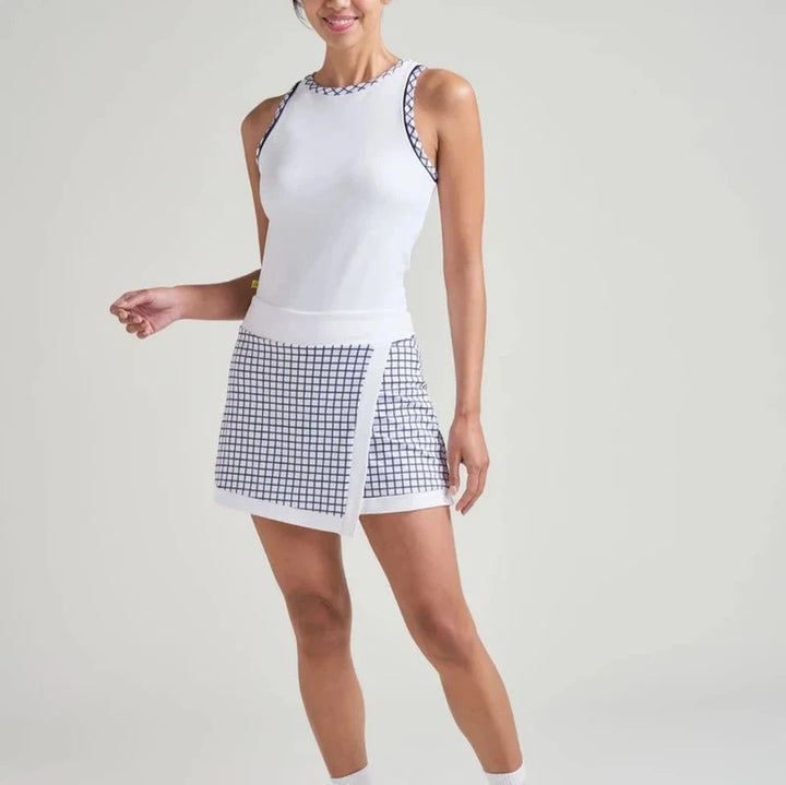 L'Oeuf Poché Mod Wrap Skort - Navy/Check