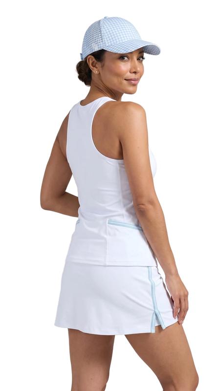 L'Oeuf Poche Baseline Pocket Tank - White/Carolina Blue
