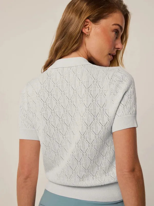 Greyson Pointelle Bardot Sweater - Cream