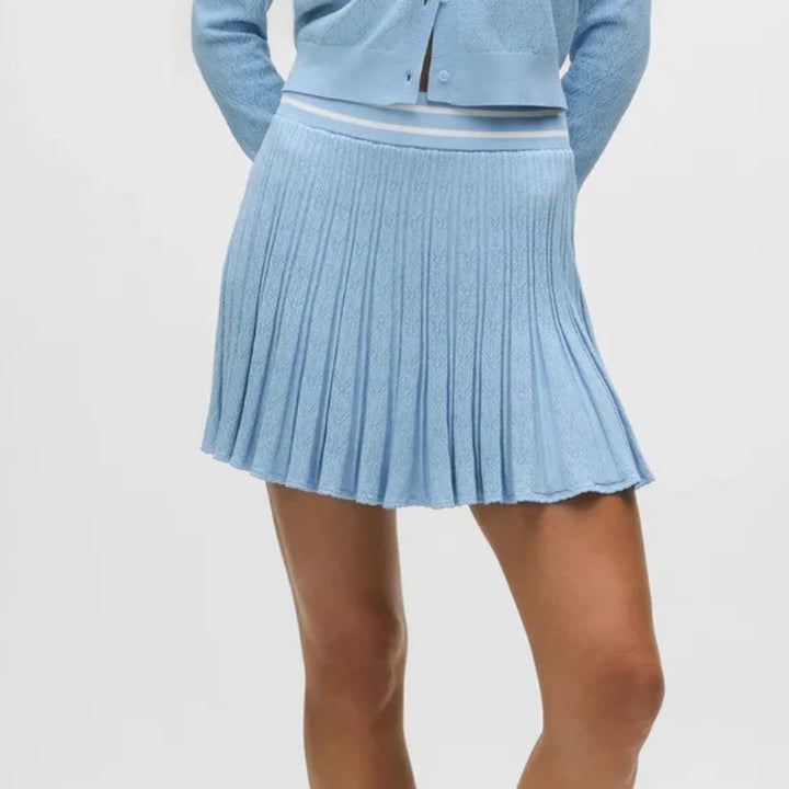 Greyson Pointelle Skirt - Wolf Blue