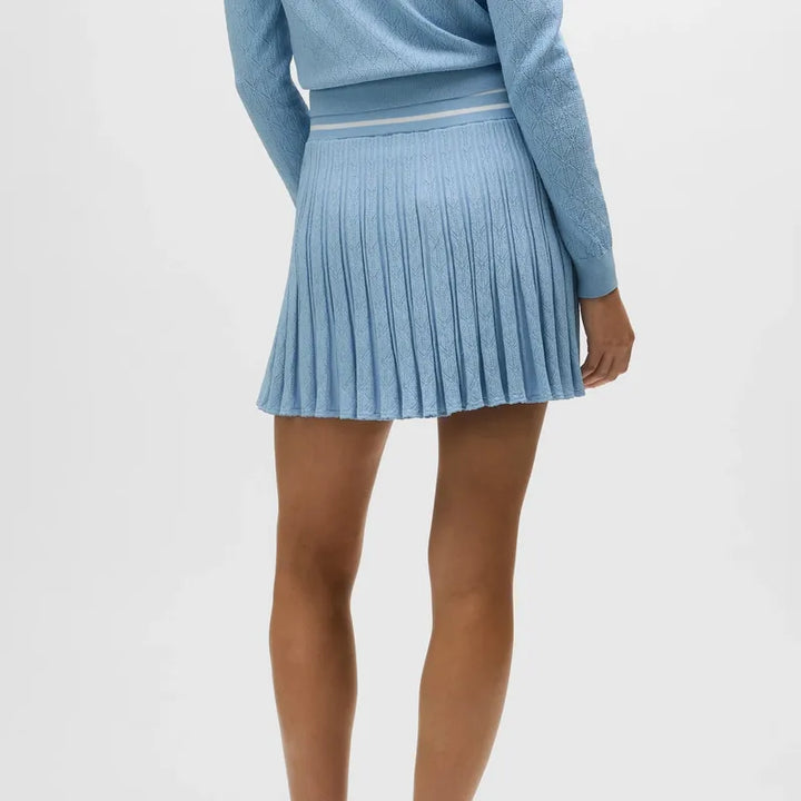 Greyson Pointelle Skirt - Wolf Blue