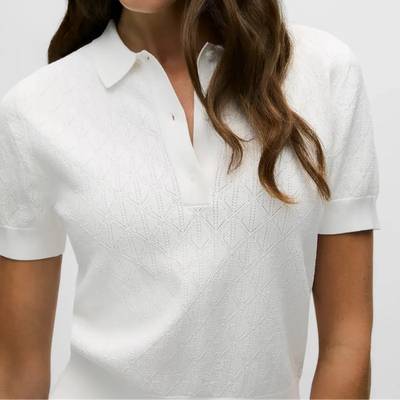 Greyson Pointelle Polo - White