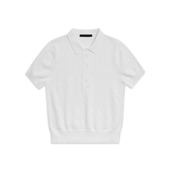 Greyson Pointelle Polo - White