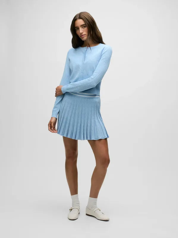 Greyson Pointelle Cardigan - Light Blue