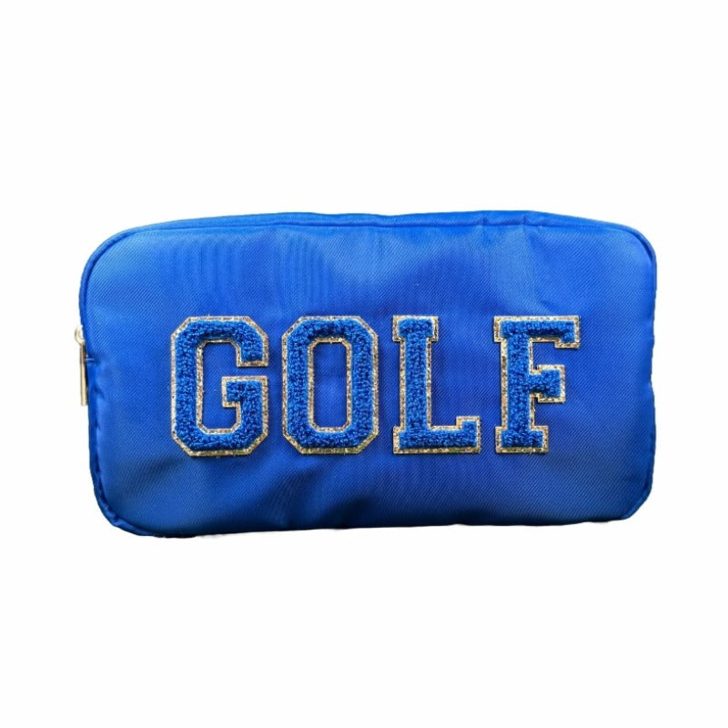Best of Golf Embroidered Cosmetic Bag - Blue