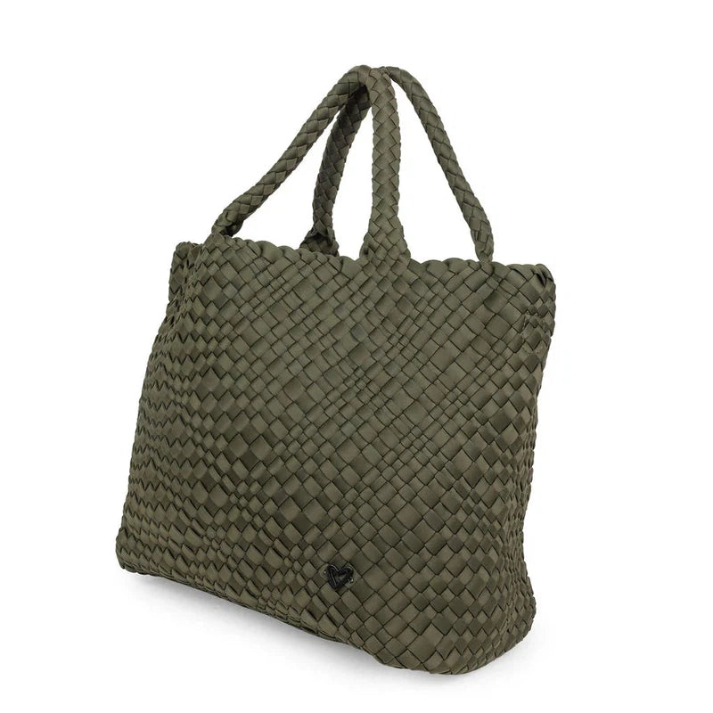 preneLOVE London Large Woven Tote - Olive