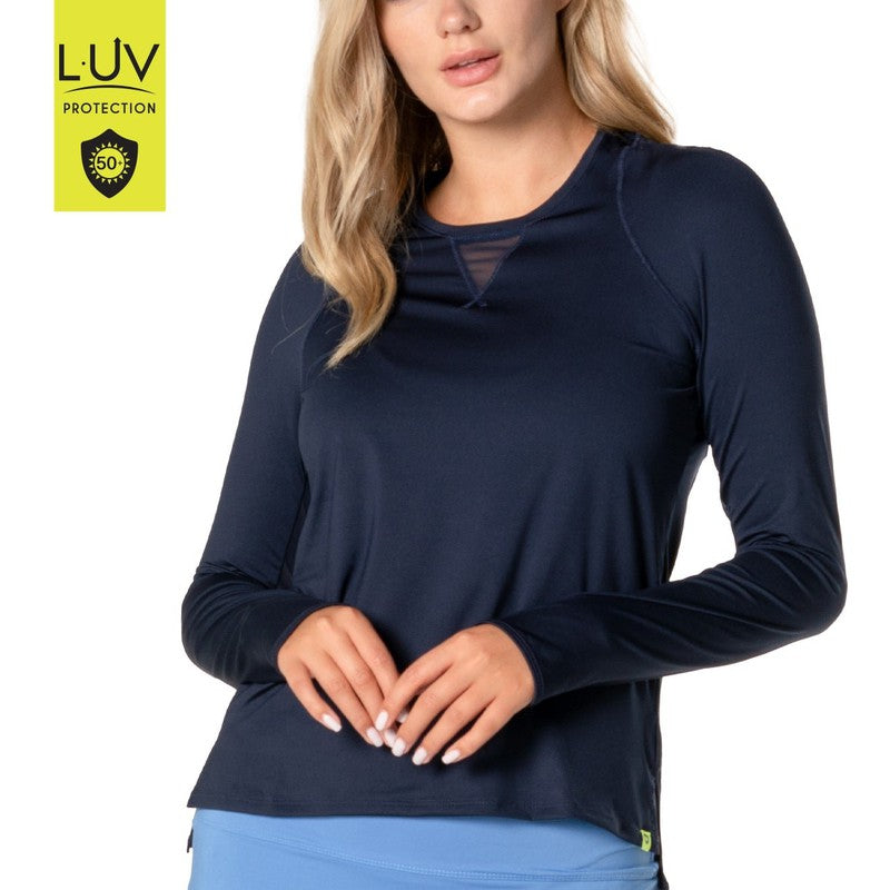 Lucky In Love Breezy L/S Top - Navy