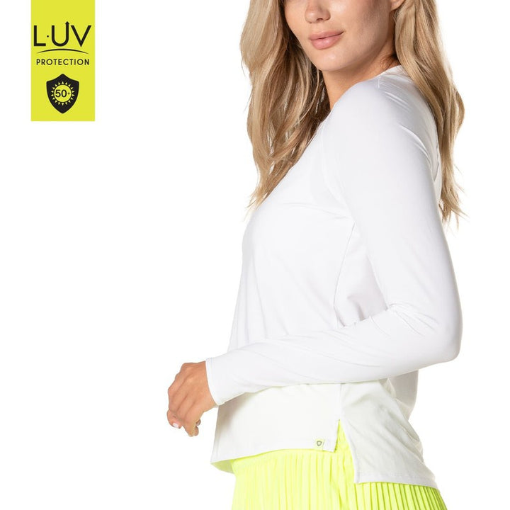 Lucky In Love Breezy L/S Top - White