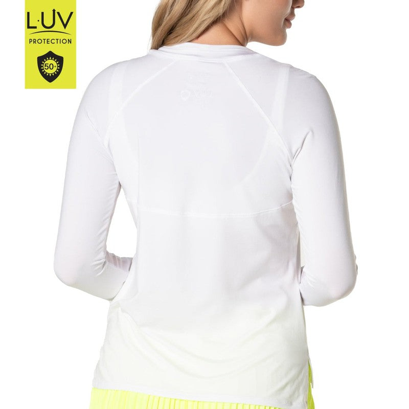 Lucky In Love Breezy L/S Top - White