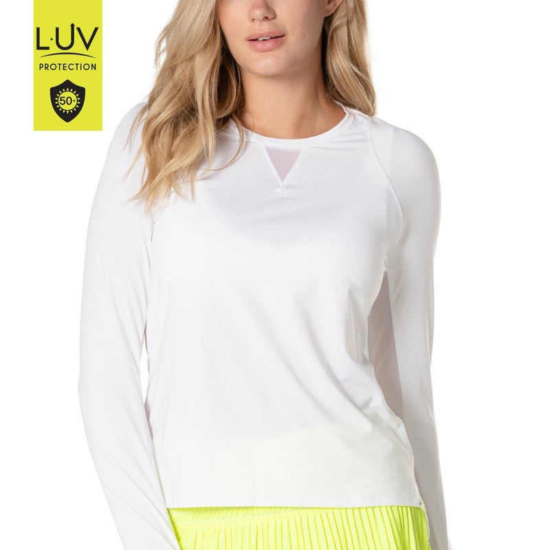 Lucky In Love Breezy L/S Top - White