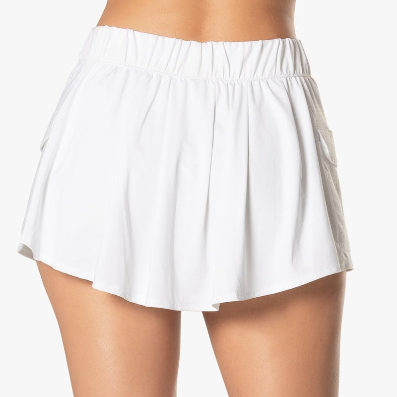 Lucky In Love Cargo Pocket Skort - White