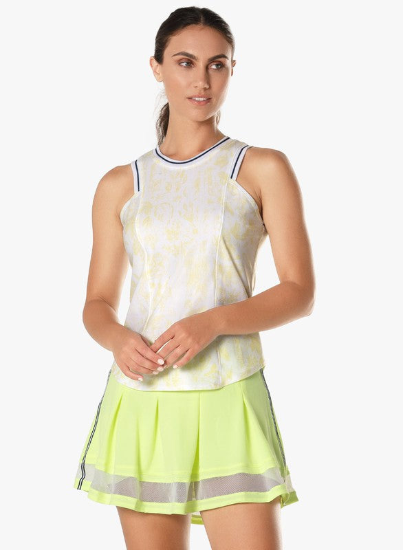 Lucky In Love Hi Waist Premier Skort(13.5")- Lemon Frost