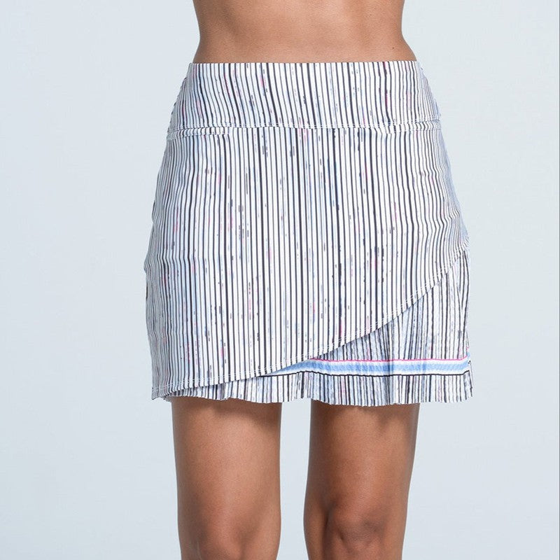 Lucky In Love Peek a Blue Skort - White/Stripe