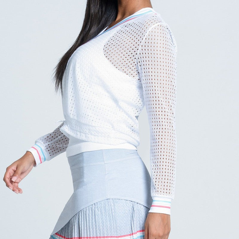 Lucky In Love Retro Revival Stripe L/S Top - White