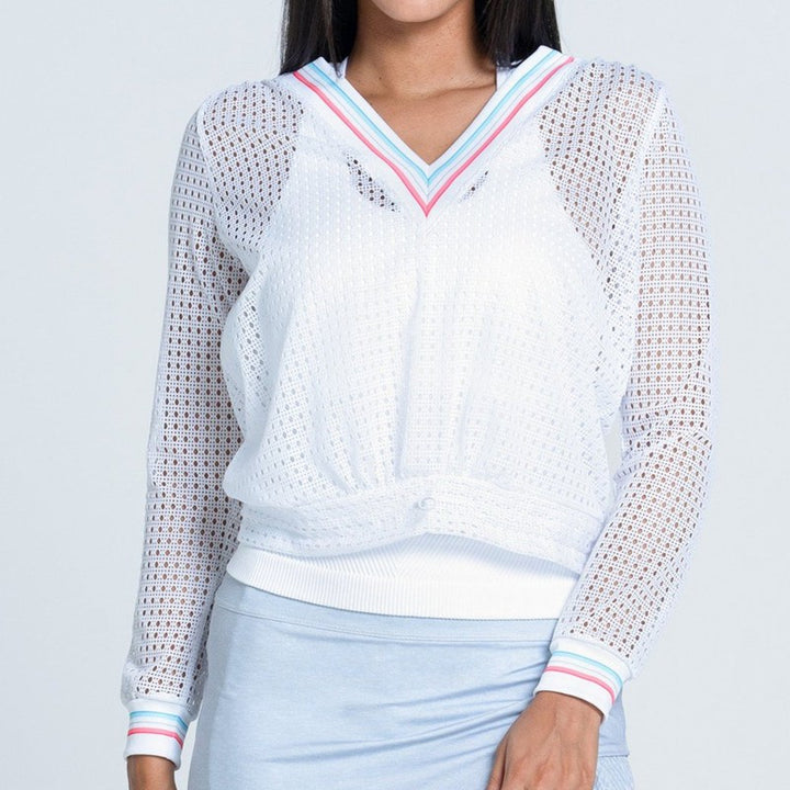 Lucky In Love Retro Revival Stripe L/S Top - White