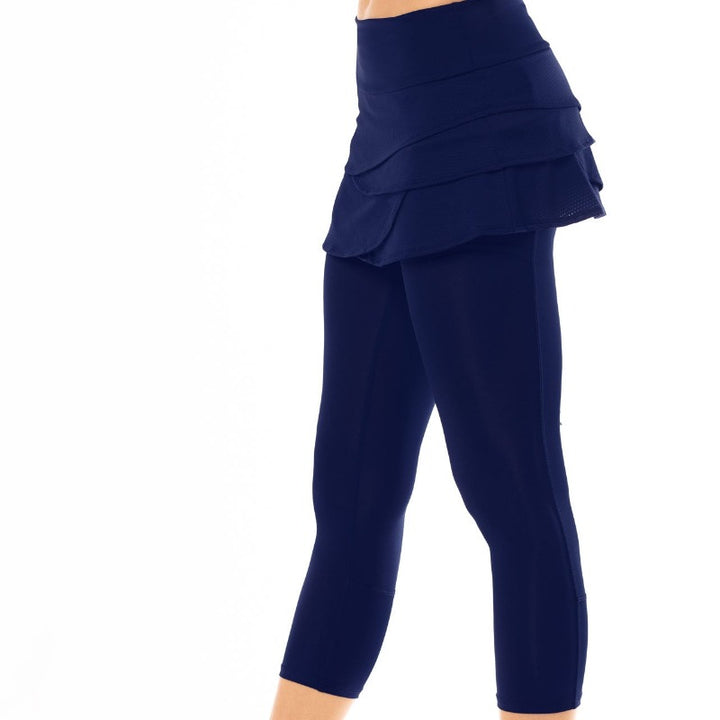 Lucky In Love Scallop Skort/Capri - Navy