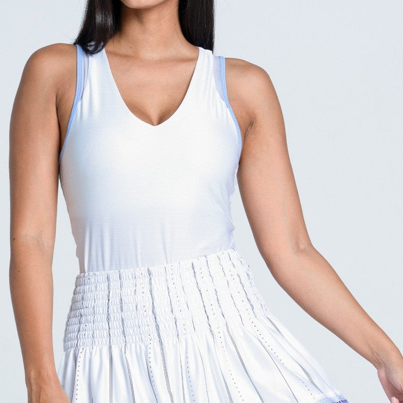 Lucky In Love Shimmer Tank - White
