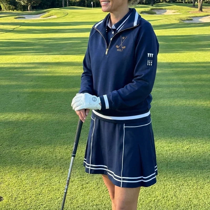 Ashley Herrera Stripe Dress - Navy