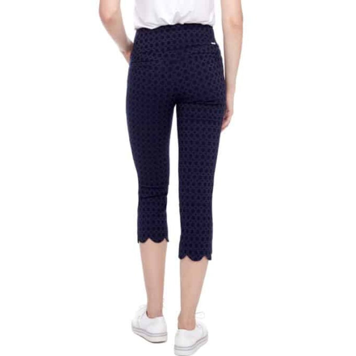 Swing Control Cameo Scalloped Crop Pant - Navy