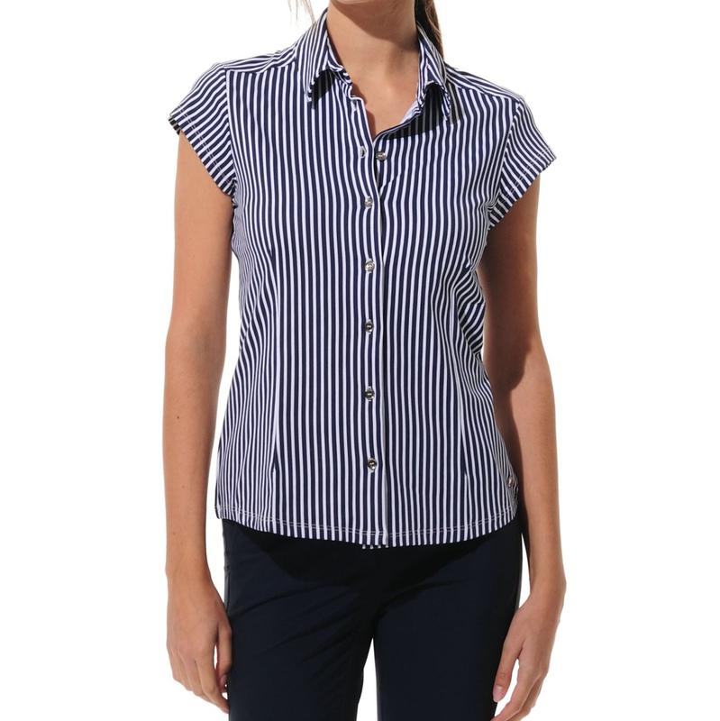 MDC Cap Sleeve Polo - Navy Stripe