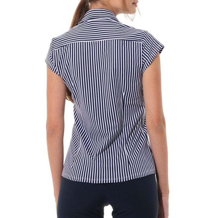 MDC Cap Sleeve Polo - Navy Stripe