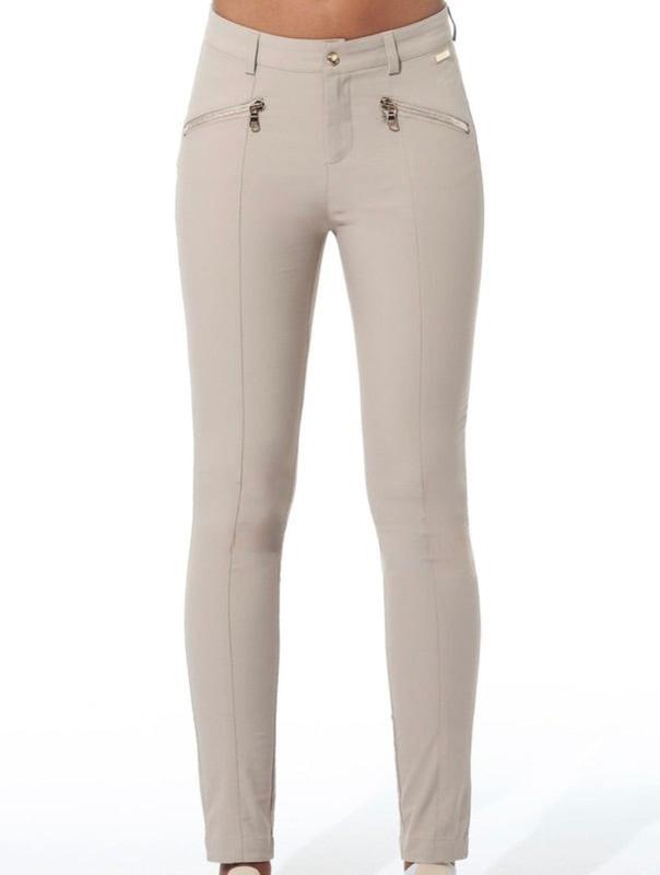 MDC Curvy Stretch Pants - Light Taupe (gold zip)