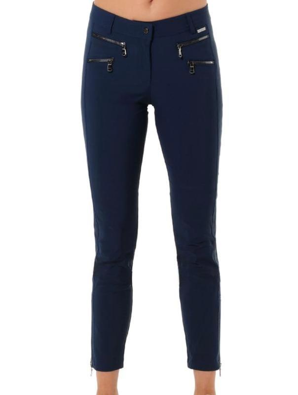 MDC Double Zip Ankle Pants - Navy (gunmetal zip)