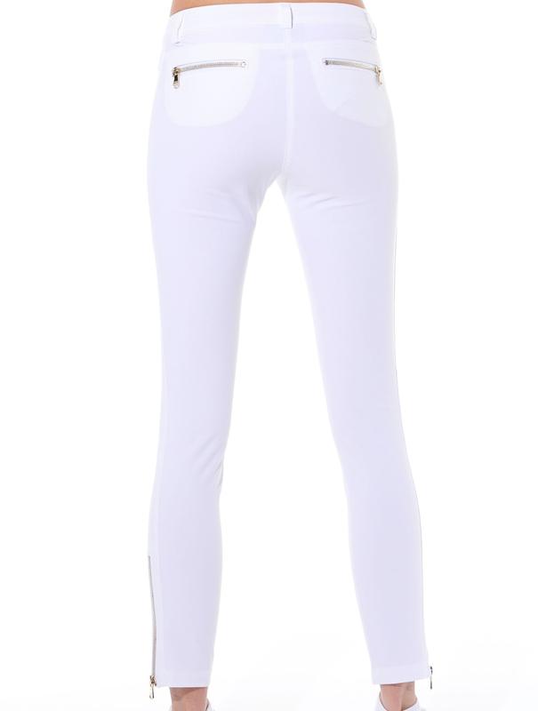 MDC Double Zip Ankle Pants - White