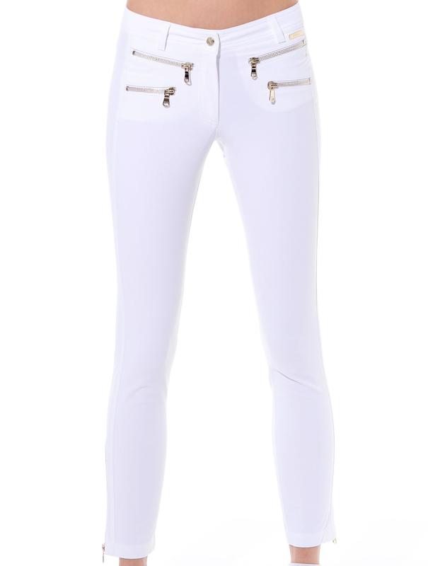 MDC Double Zip Ankle Pants - White