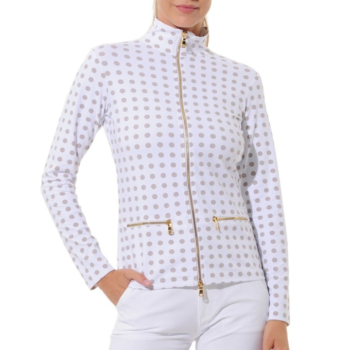 MDC Full Zip Jacket - Taupe Dots