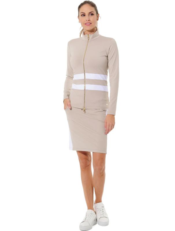 MDC Full Zip Jacket - Taupe/White