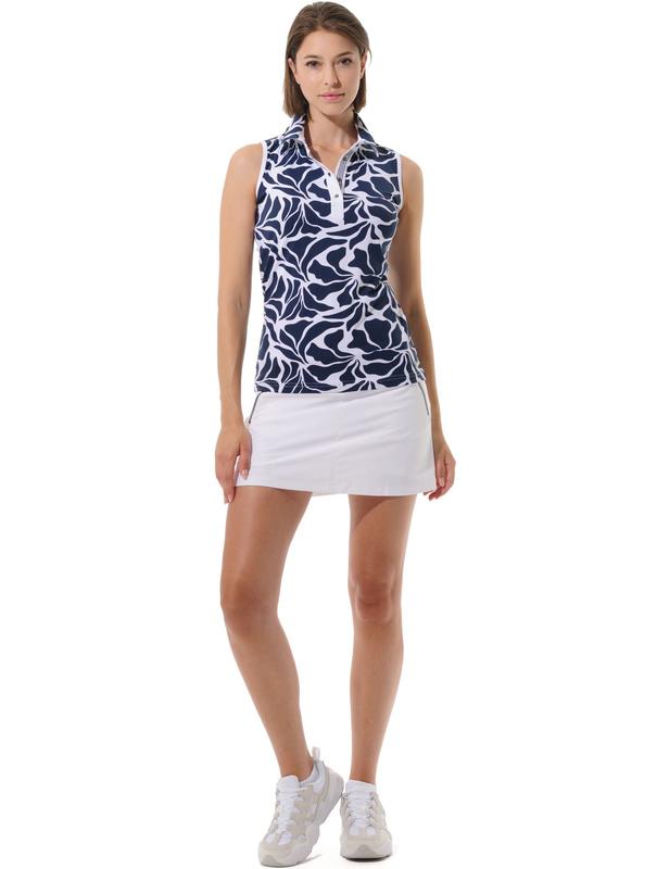 MDC Matisse Print S/L Polo - Navy/White