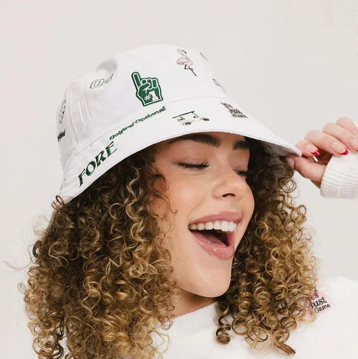 Fore All Austi Bucket Hat - White Icon