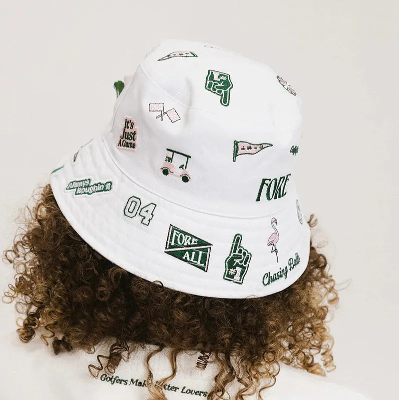 Fore All Austi Bucket Hat - White Icon