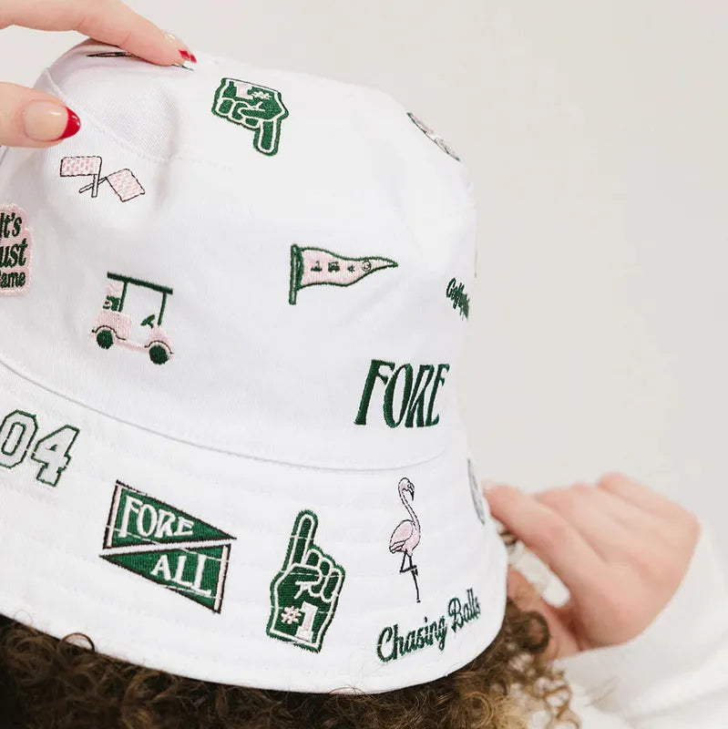 Fore All Austi Bucket Hat - White Icon