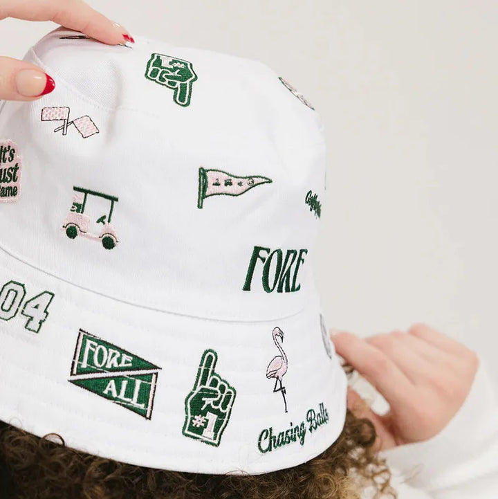 Fore All Austi Bucket Hat - White Icon
