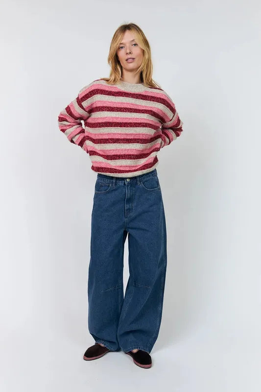Lolly's Laundry Macie Stripe Sweater - Pink