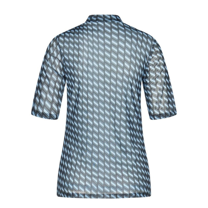 Marc Aurel Mesh S/S Top - Blue/Black Graphic