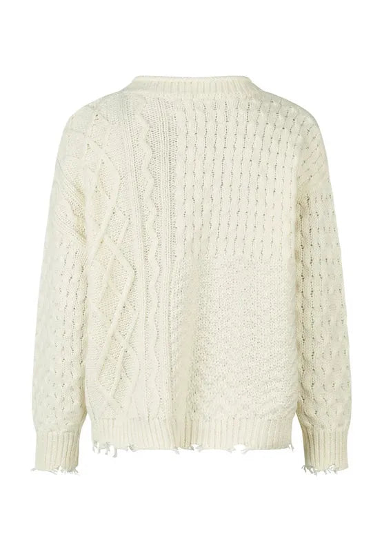 Marc Aurel Cable Sweater - Ivory
