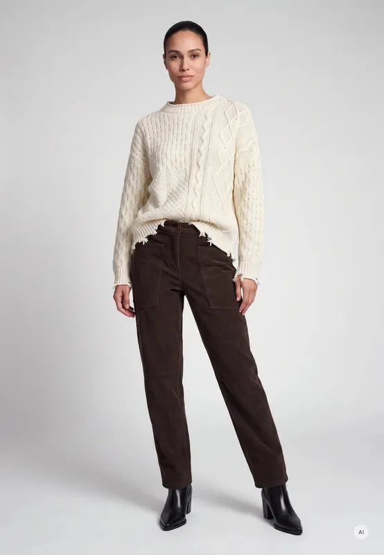 Marc Aurel Cable Sweater - Ivory